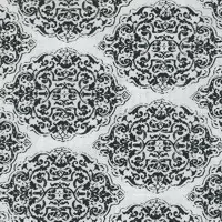 FQ Černý ornamentální vzor na bílé