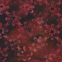 FQ Bali batika kytičky na hnědo oranžové