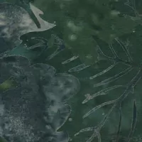 Bali batika listy na tmavě zelené a šedé