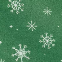 FQ Bílé sněhové vločky na zelené