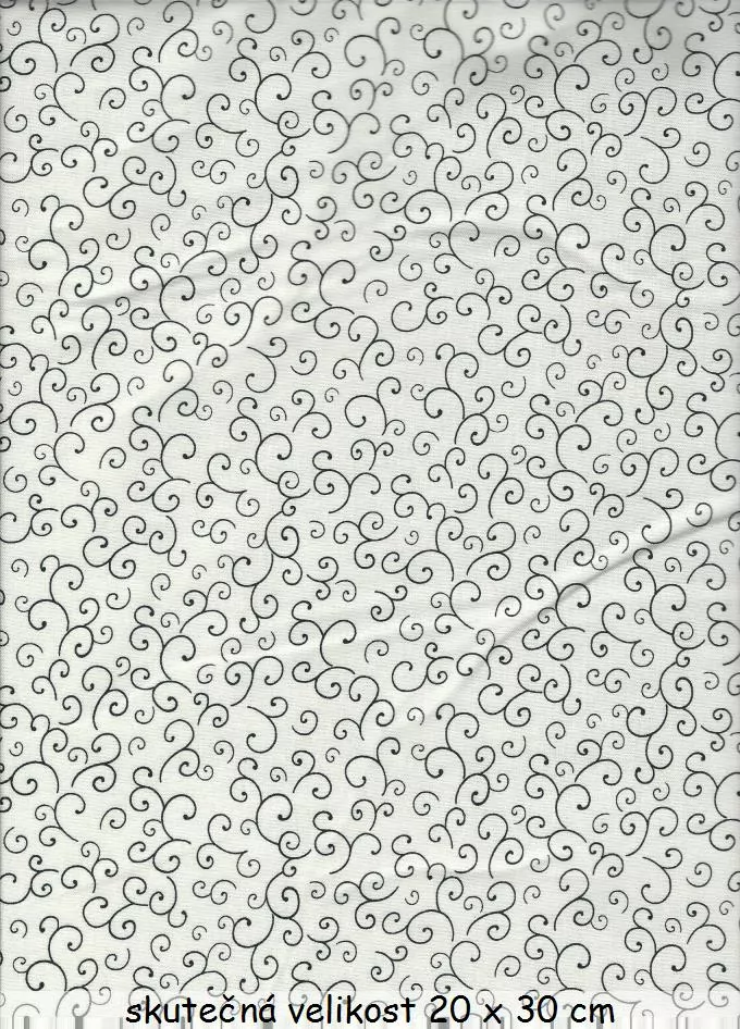 FQ Černé spirály na bílé