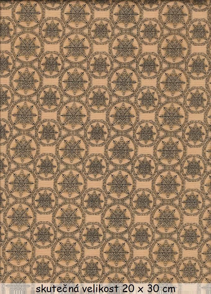 FQ Hvězdičky v kroužku na béžové