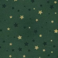 FQ Tmavě zelené a zlaté hvězdičky na zelené
