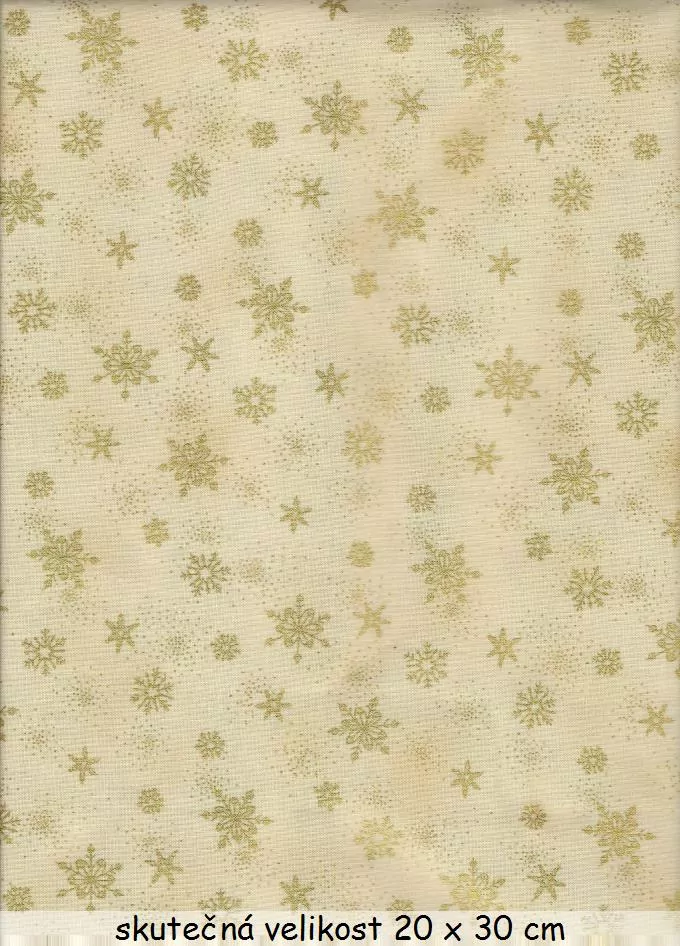 FQ Zlaté sněhové vločky na béžové
