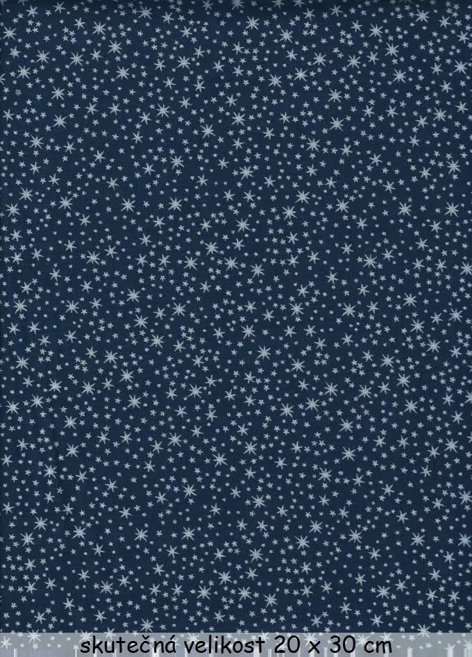 FQ Stříbrné hvězdičky na tmavě modré