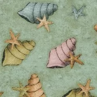 Barevné ulity a hvězdičky na zelené