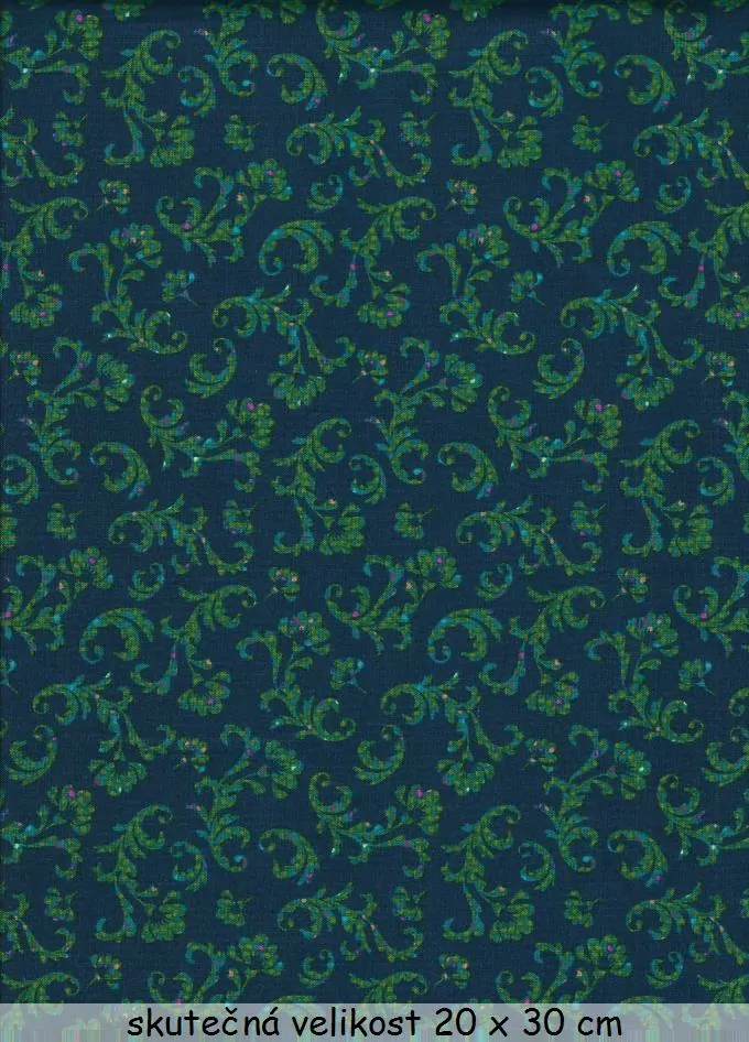 Zelené snítky na tmavě modré 