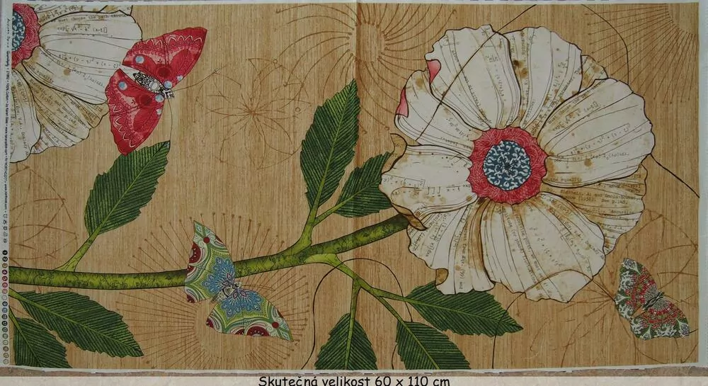 Velká květina s motýlky