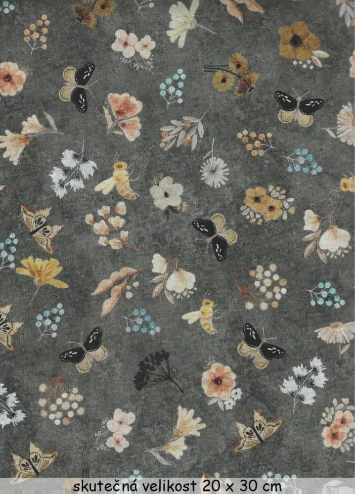  FQ Kytičky a motýlci na šedé