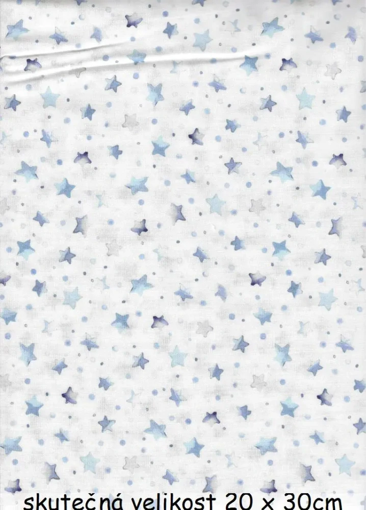 FQ Modré hvězdičky na bílé