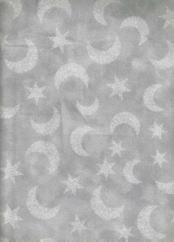Hvězdy a měsíce na šedé