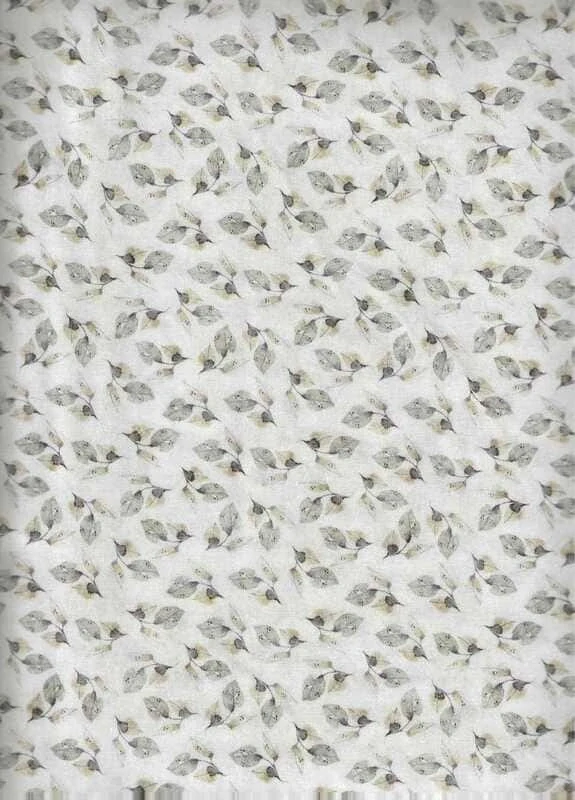 Šedobéžové lístečky na bílé