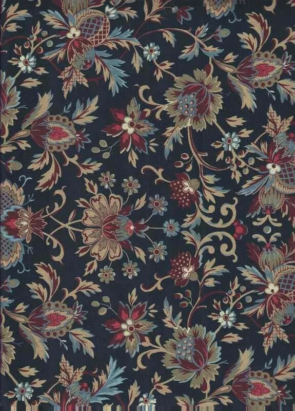 Ornamentální květinový vzor na tmavě modré