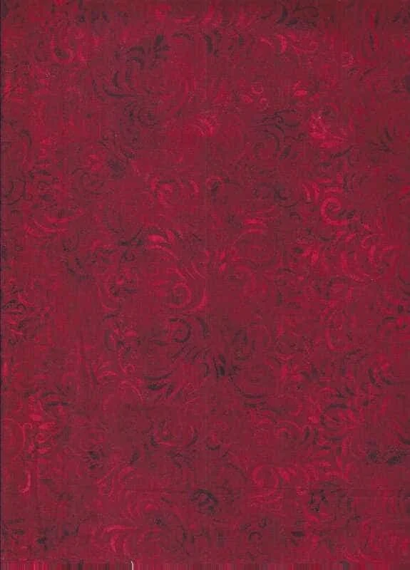 FQ Červené lístečky a spirály na červené