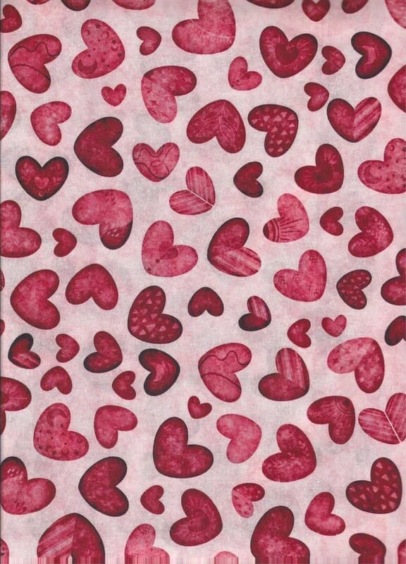 FQ Červená srdíčka na růžové