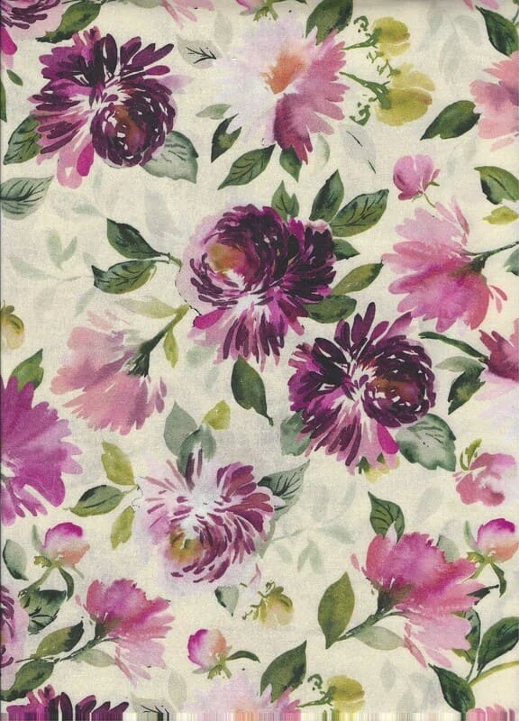 FQ Růžové a vínové jiřiny na smetanové