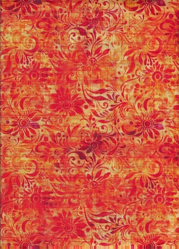 FQ Oranžová s kytičkami tón v tónu