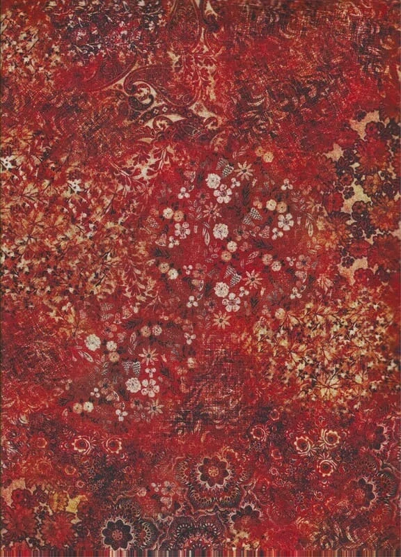 FQ Vzorovaná látka v oranžovo rezavé