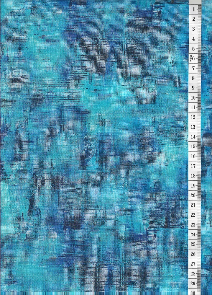 FQ středně modrá makatá protkaná látka na patchwork