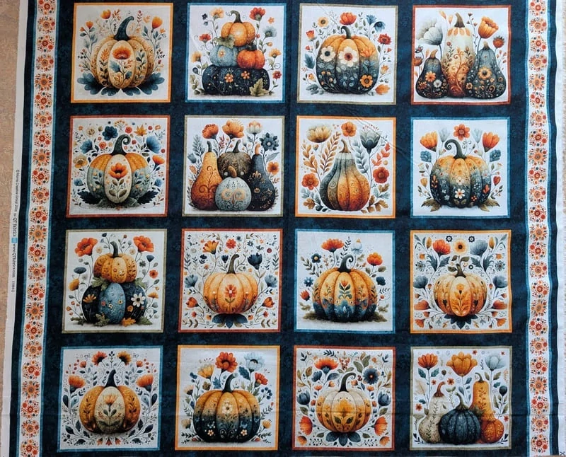 Panel na patchwork ornamentální dýně