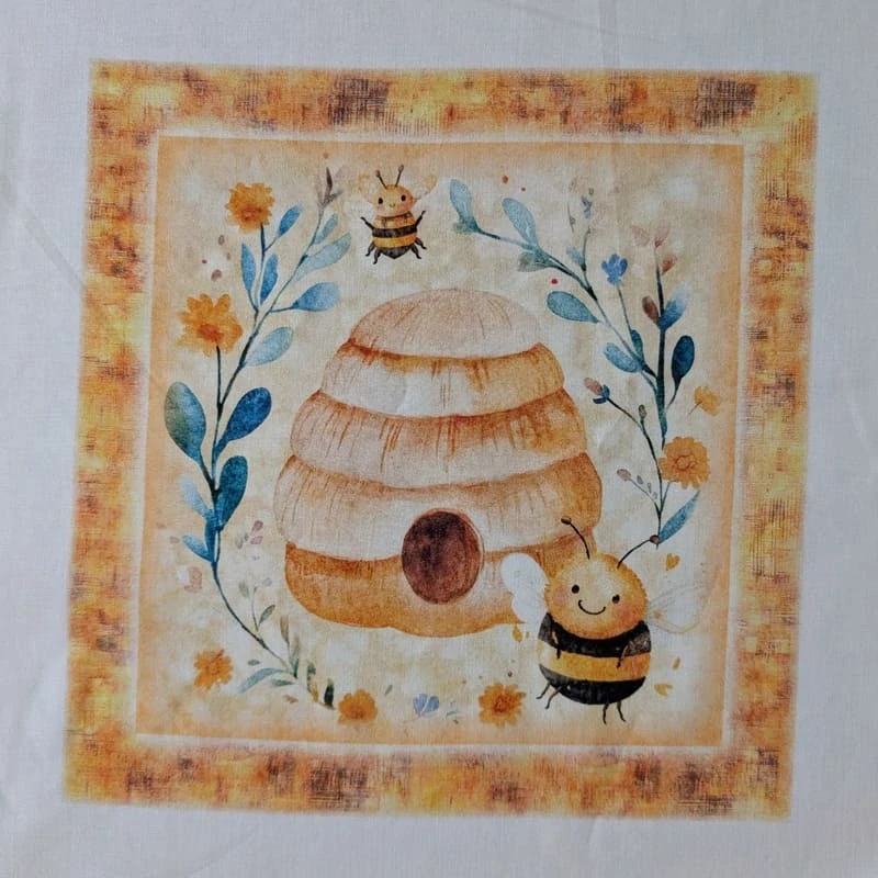 Panel na patchwork s včeličkami a úly