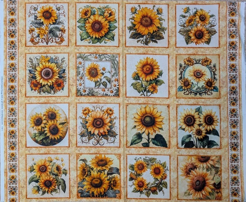 Panel na patchwork slunečnice