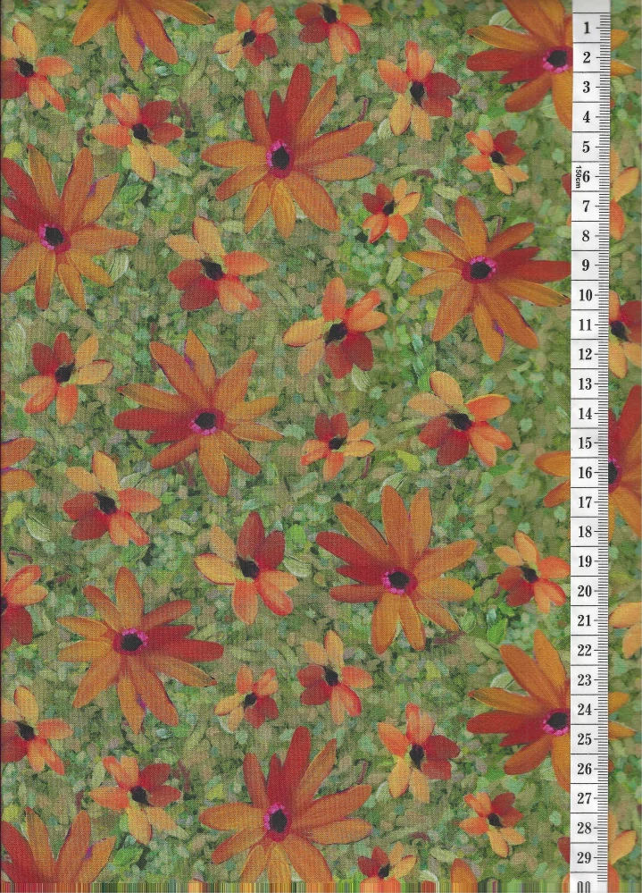 Látka na patchwork rukbecie na zelené