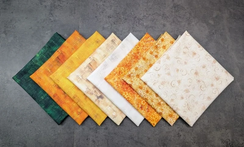 Slunečnice - balíček látek na patchwork po 0,5 m