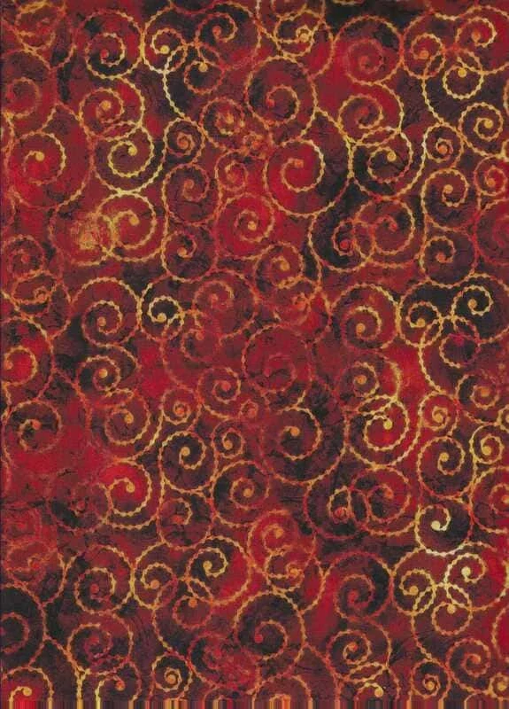 FQ Žluté spirály na makaté oranžovohnědéé