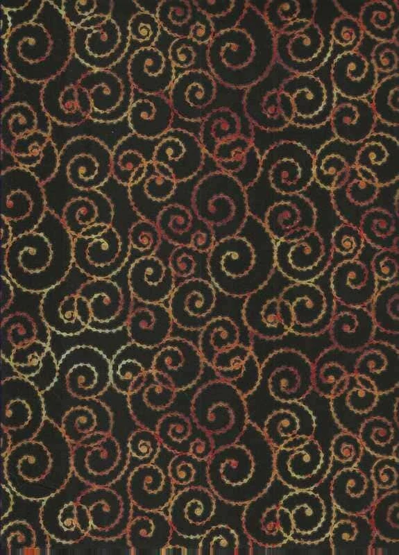 FQ Žlutooranžové spirály na černé