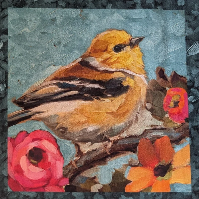 Panel na patchwork ptáčci jako malovaní štětcem