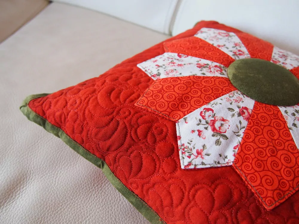 Drážďanský talíř cihlový - polštář