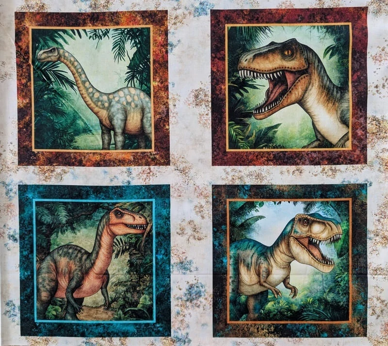 Panel na patchwork s dinosaury