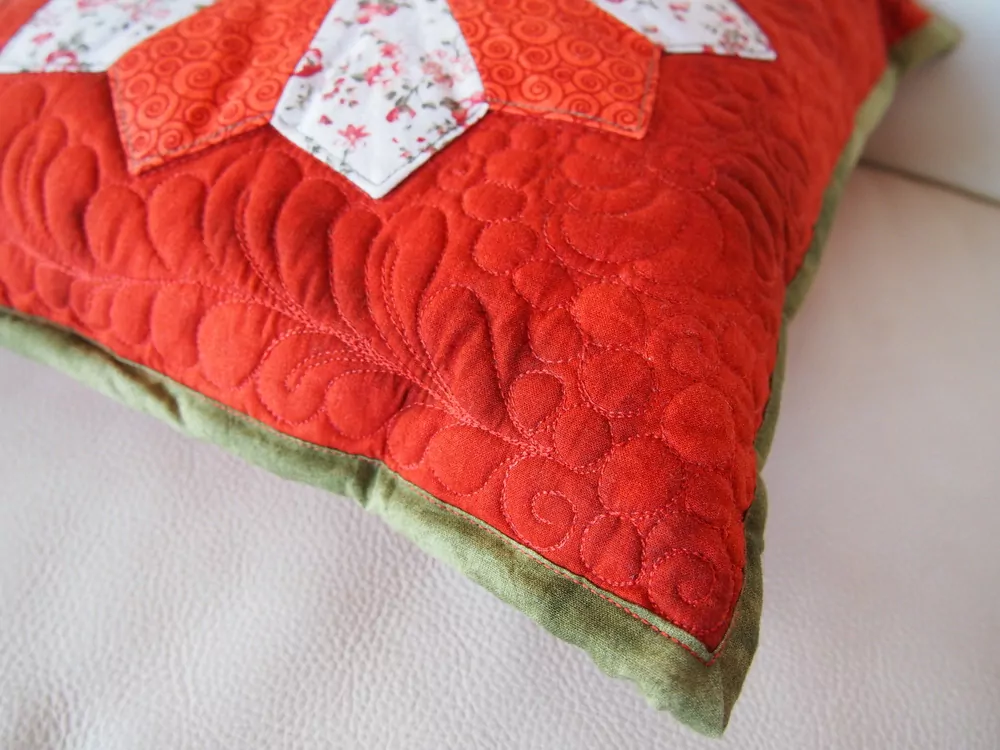 Drážďanský talíř cihlový - polštář