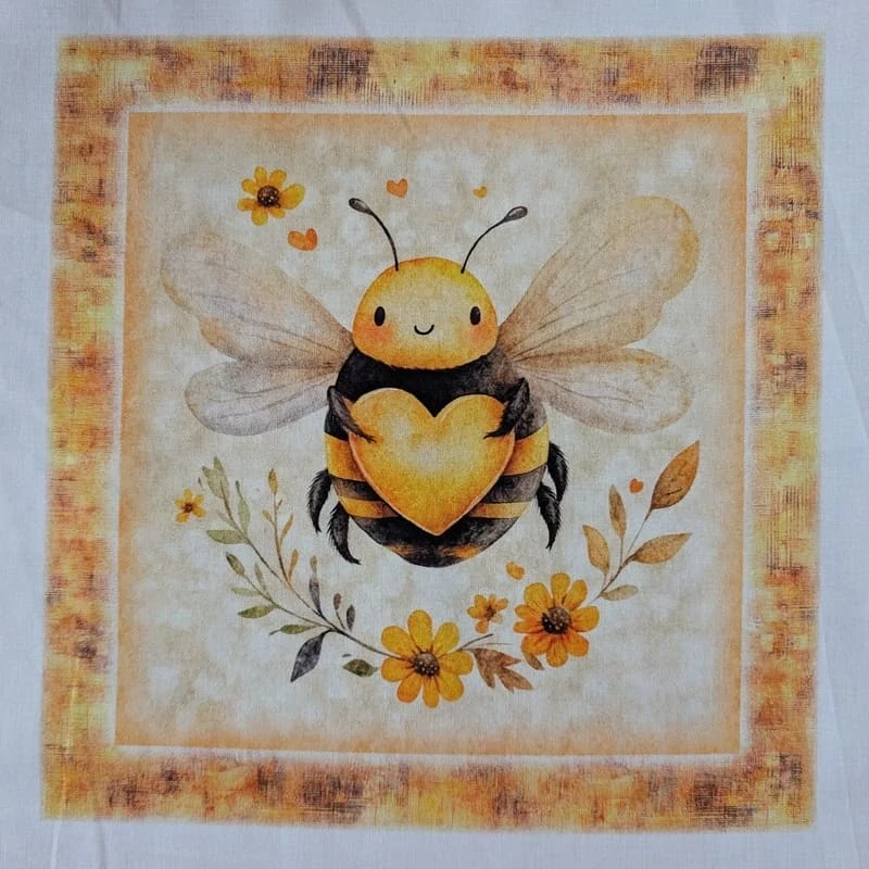 Panel na patchwork s včeličkami a úly