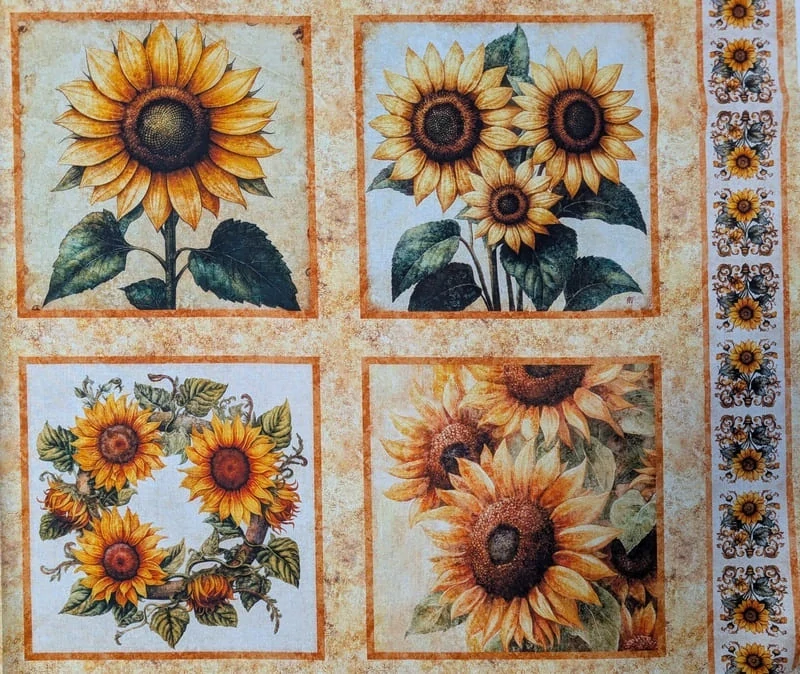 Panel na patchwork slunečnice