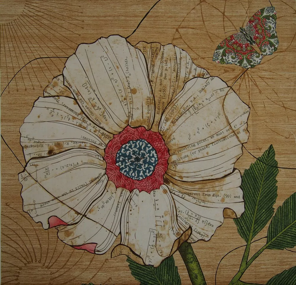 Velká květina s motýlky