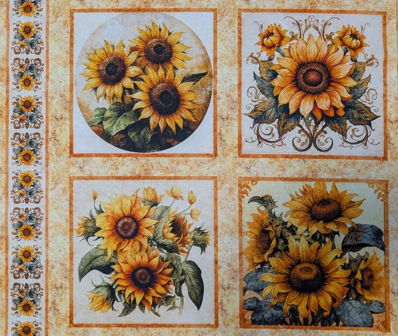 Panel na patchwork slunečnice