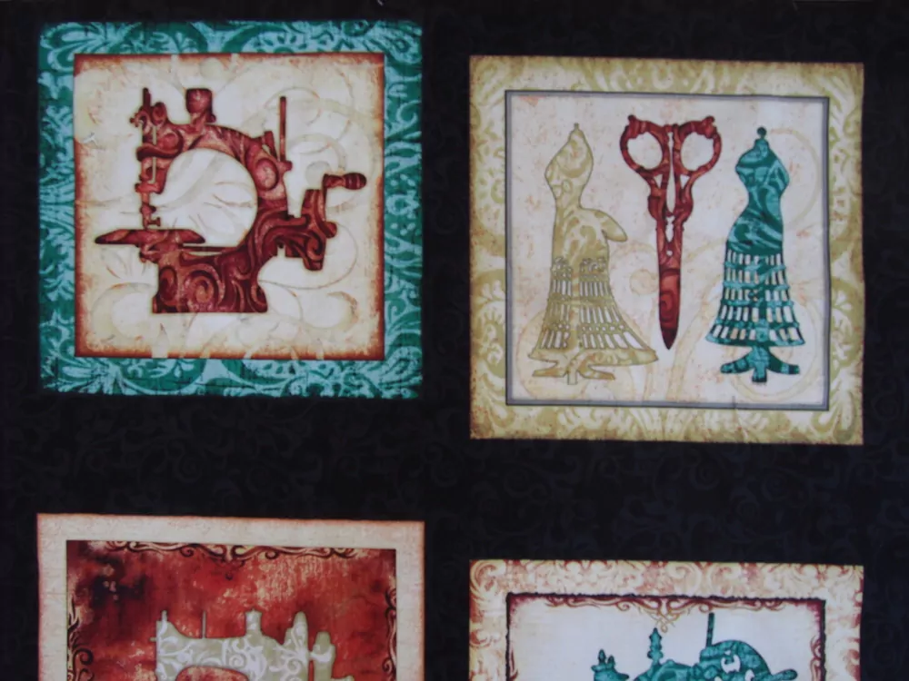 Panel s motivy šití 