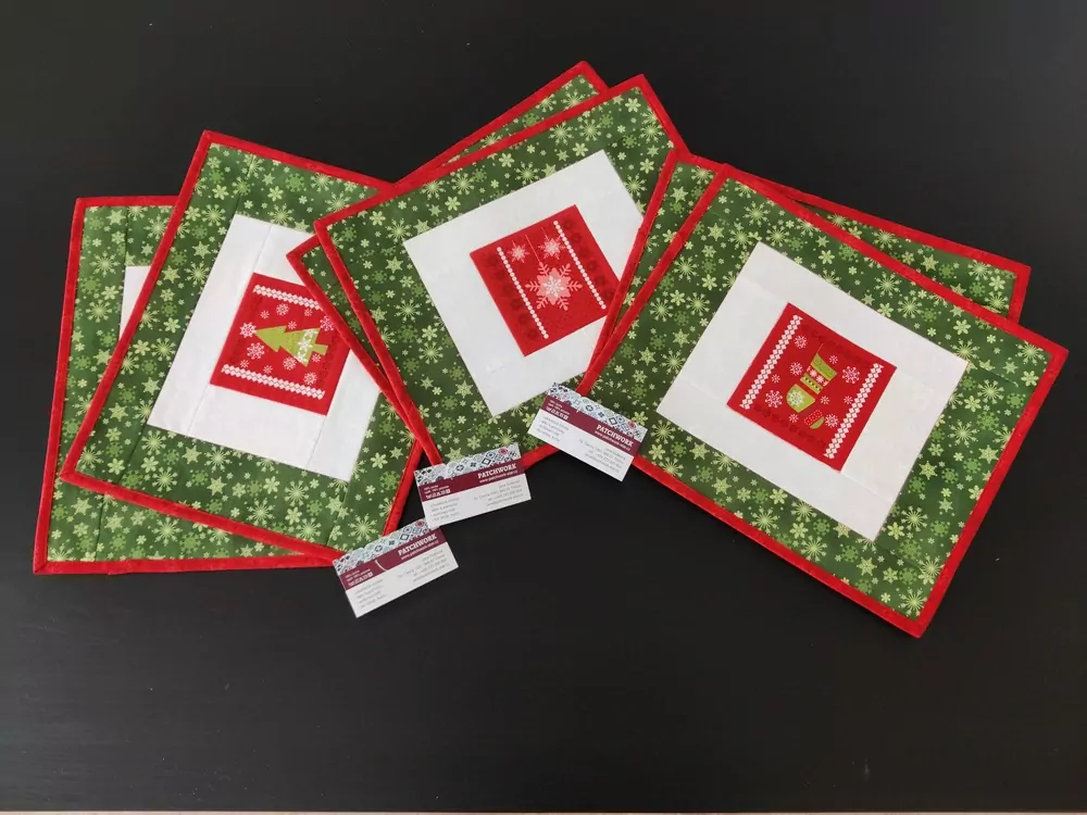 Patchworkové prostírání se sněhovou vločkou