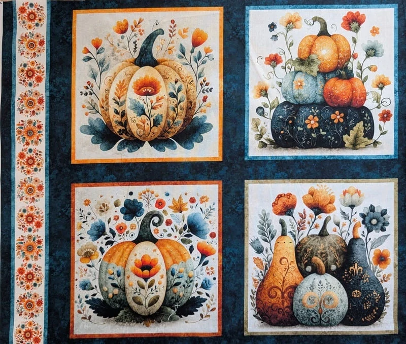 Panel na patchwork ornamentální dýně