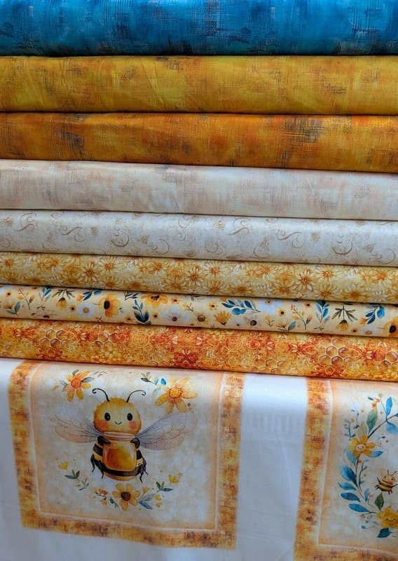Panel na patchwork s včeličkami a úly