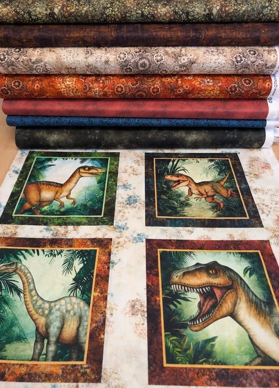 Panel na patchwork s dinosaury