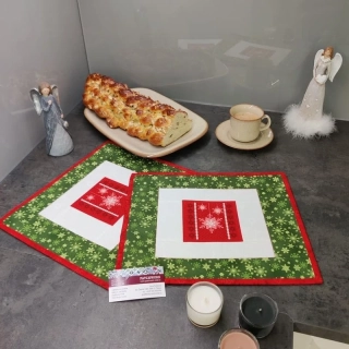 Patchworkové prostírání se sněhovou vločkou
