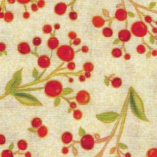 Podzimní plody na větvičkách na béžovém podkladu