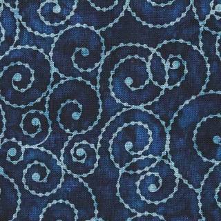 Světle modré spirály na modré makaté