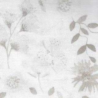 Šedobéžové květy na bílé