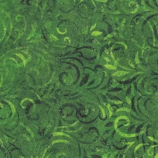 Lístečky a spirály na středně zelené