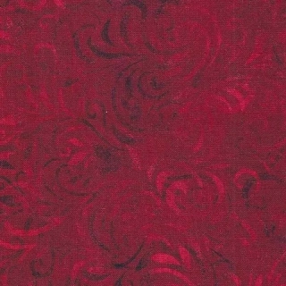 Červené lístečky a spirály na červené