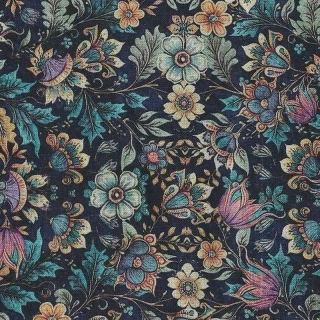 Drobné barevné květinky na tmavě modré